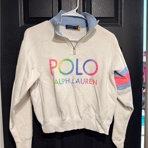 Ralph Lauren Blue and Cream Zip-Up Jacket